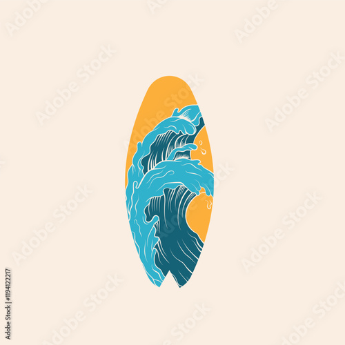 surf board logo vector