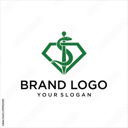 health shield snake logo vector