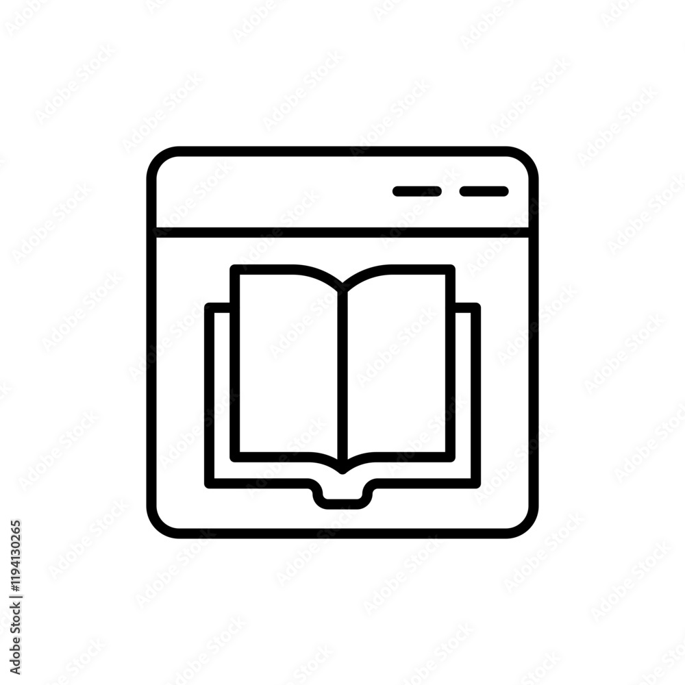 Online reading outline icons, minimalist vector illustration ,simple transparent graphic element .Isolated on white background Online reading outline icons, minimalist vector illustration ,simple transparent graphic element .Isolated on white background