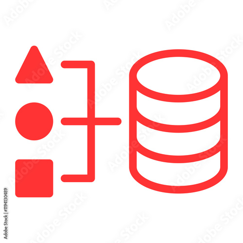 data warehouse red icon