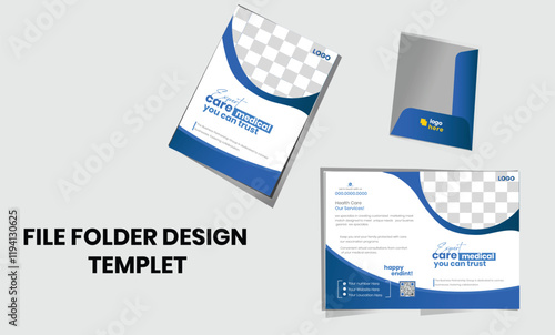  Corporate modern medical file folder design templet