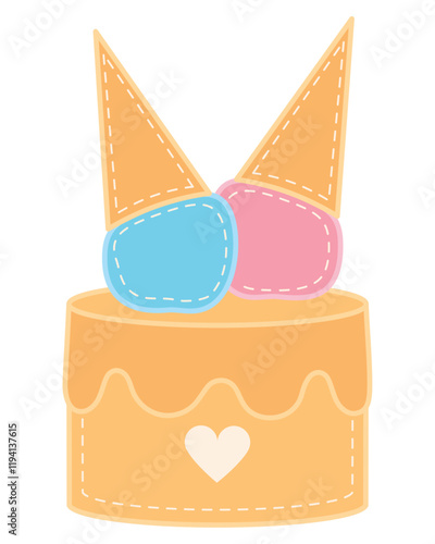 gender reveal baked cake
