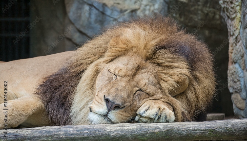Naklejka premium 寝ているライオン