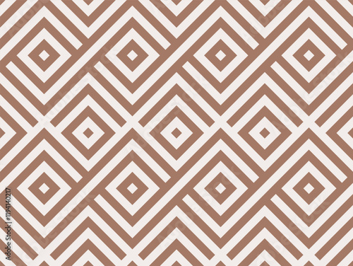 Seamless mocha brown and white grunge african geometric op art pattern vector