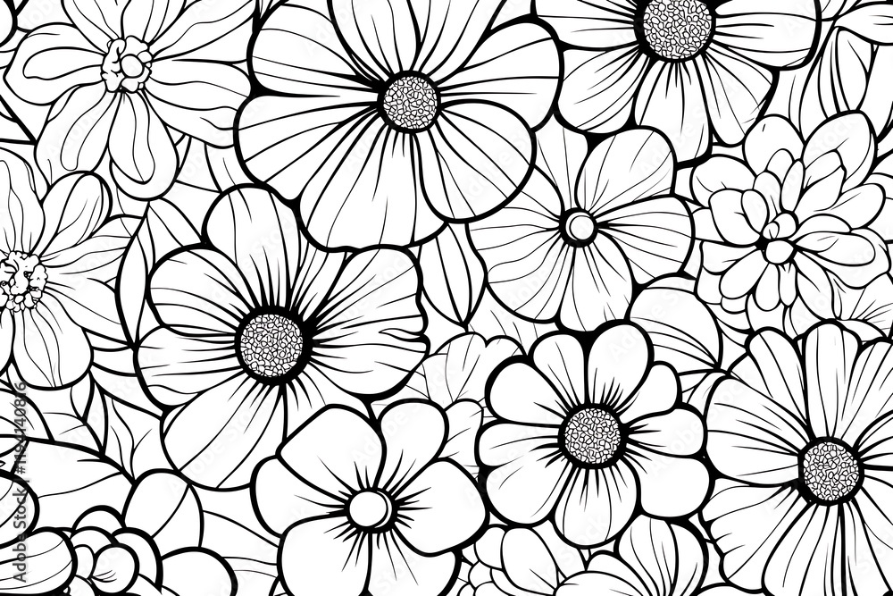 Beautiful Black and White Floral Pattern Design Beautiful Black and White Floral Pattern Design