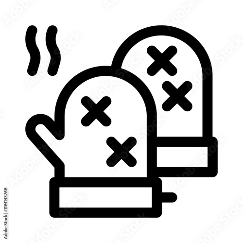 Oven Mitt line icon