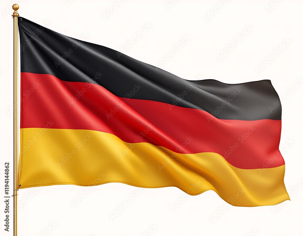 Naklejka premium Waving German Flag Image High Resolution Download