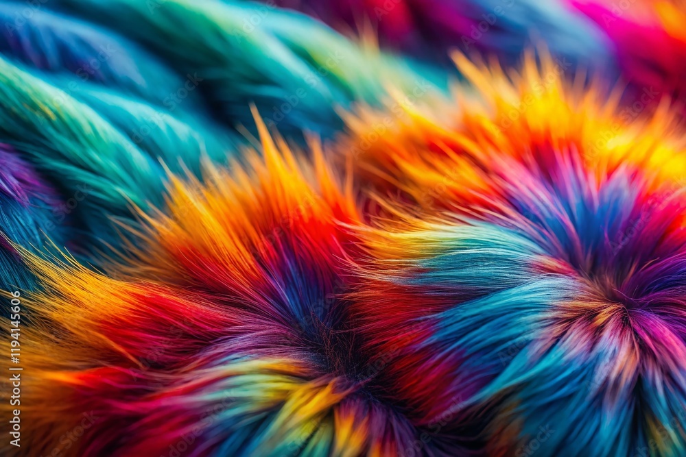 Obraz premium Abstract Multicolored Faux Fur Texture Wallpaper Background - High Resolution Stock Photo