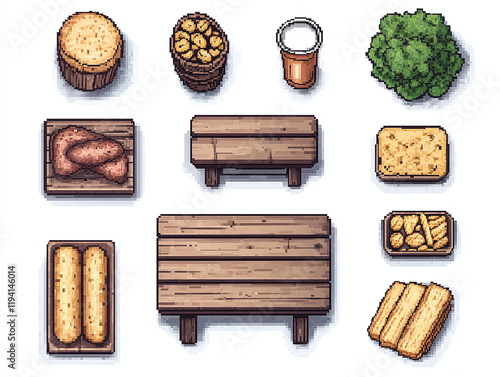 Pixel Art Food Assets for Game Design photo