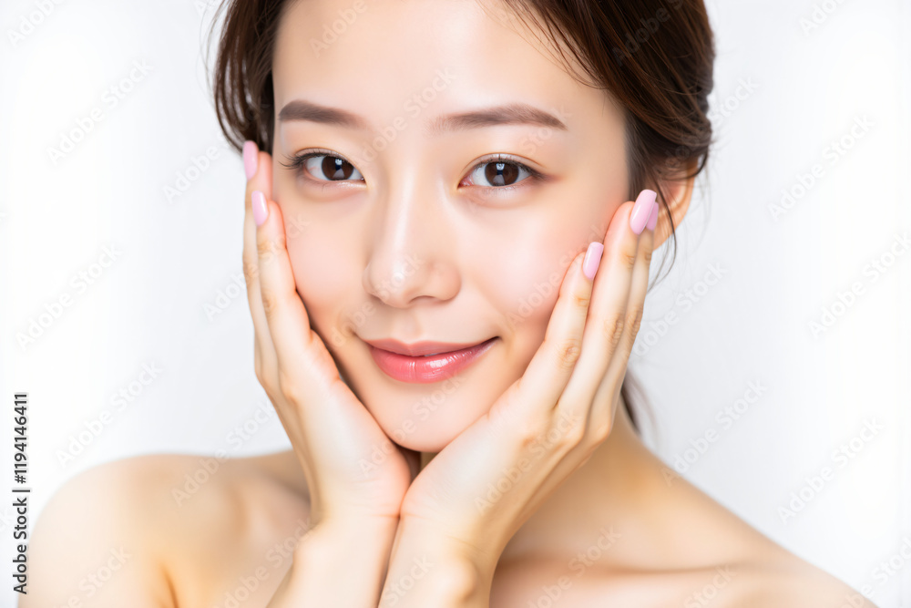 Portrait of natural glow beauty skin close up Portrait of natural glow beauty skin close up