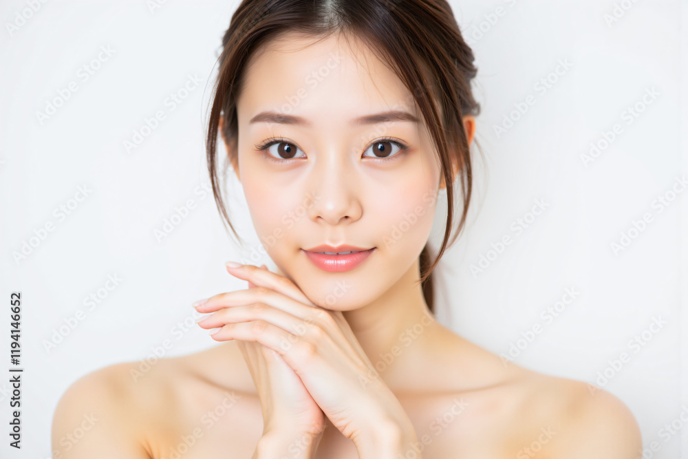Portrait of natural glow beauty skin close up Portrait of natural glow beauty skin close up