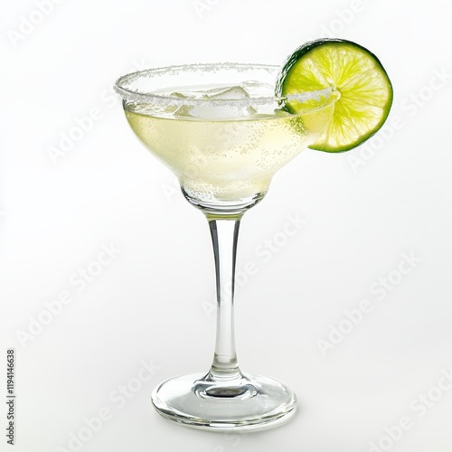 Wallpaper Mural A chilled margarita in a salt-rimmed glass, with a lime wedge on the rim, highlighting the refreshing lime green and the salt's texture Torontodigital.ca