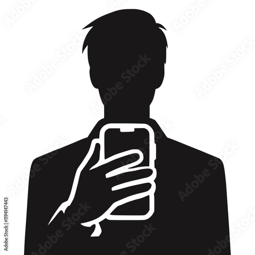 Silhouette einer Person mit Smartphone – KI generiert