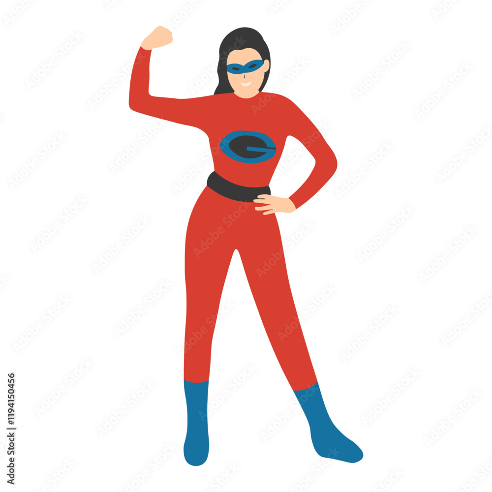Female Superhero Illustration on White Background. Flat Vector Character Female Superhero Illustration on White Background. Flat Vector Character
