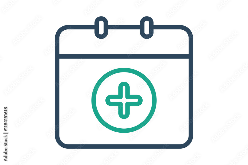 Add calendar icon. line icon style. icon related to time and date. time elements vector illustration Add calendar icon. line icon style. icon related to time and date. time elements vector illustration