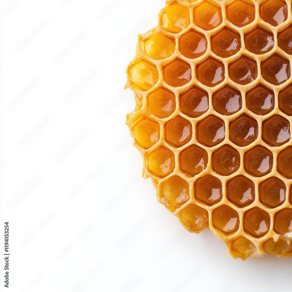 Close-Up of Honeycomb Structure Showing Natural Beeswax Hexagons Close-Up of Honeycomb Structure Showing Natural Beeswax Hexagons