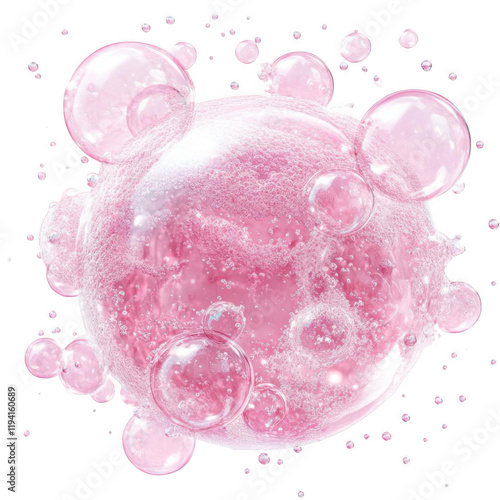 Soap foam with bubbles isolated on transparent or white background. Vector illustration.