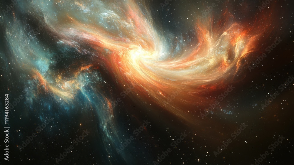 Abstract galaxy with swirling colors and stars Abstract galaxy with swirling colors and stars