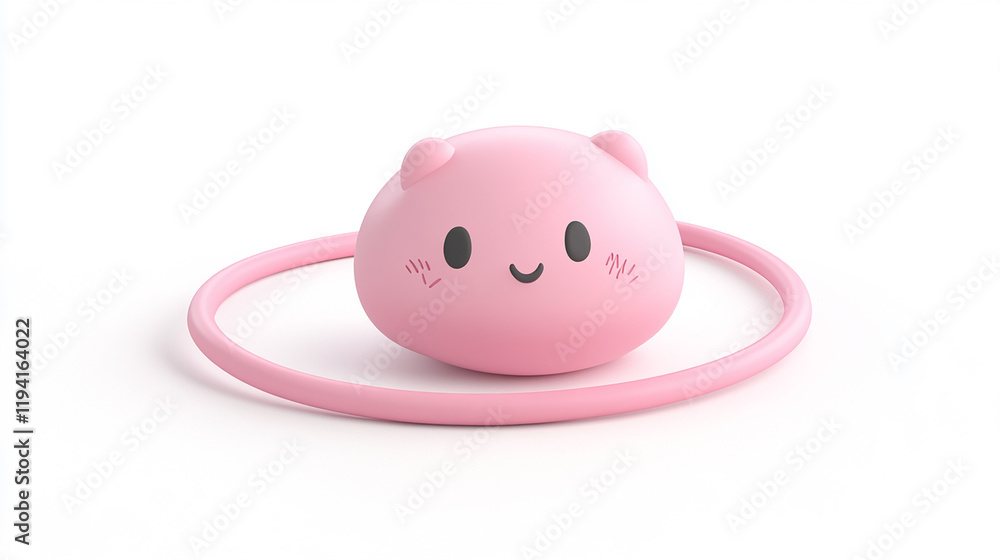 Naklejka premium a cute pink kawaii jump rope