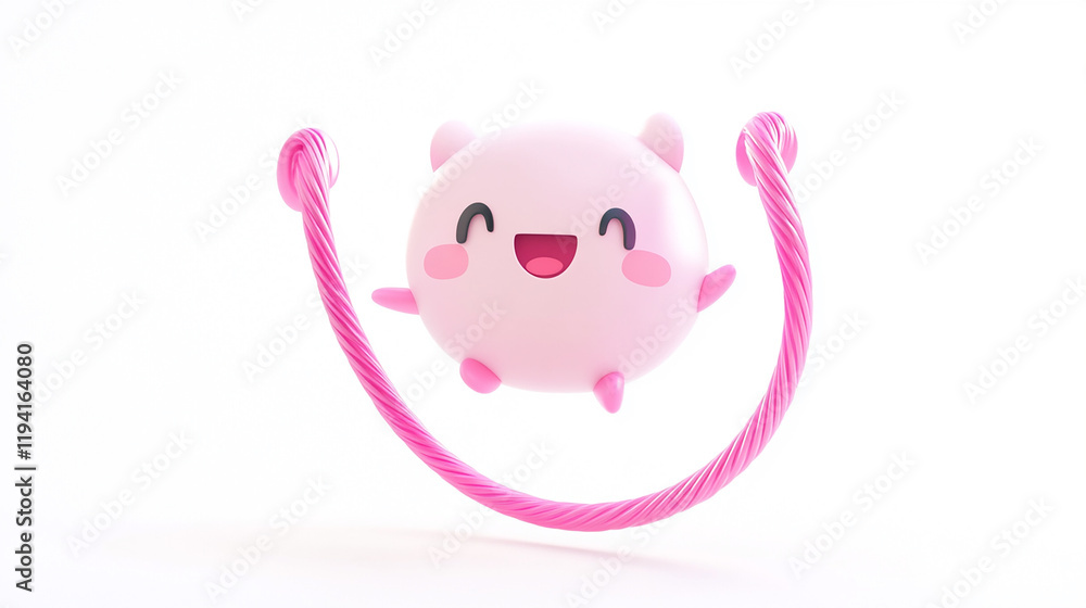 a cute kawaii jump rope on white background a cute kawaii jump rope on white background