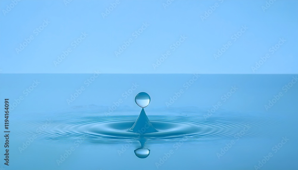 Goal of life, growth and, motivation concept: Water droplet creating ripples on a calm pond, small actions grow impact. Goal of life, growth and, motivation concept: Water droplet creating ripples on a calm pond, small actions grow impact.