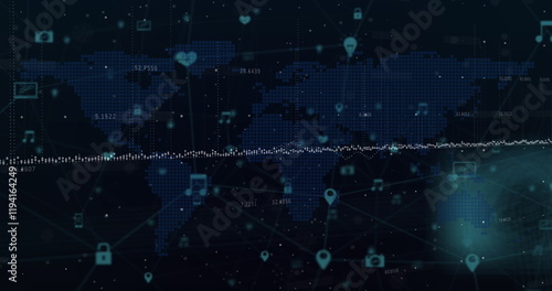 Wallpaper Mural Image of molecules over glowing blue grid Torontodigital.ca