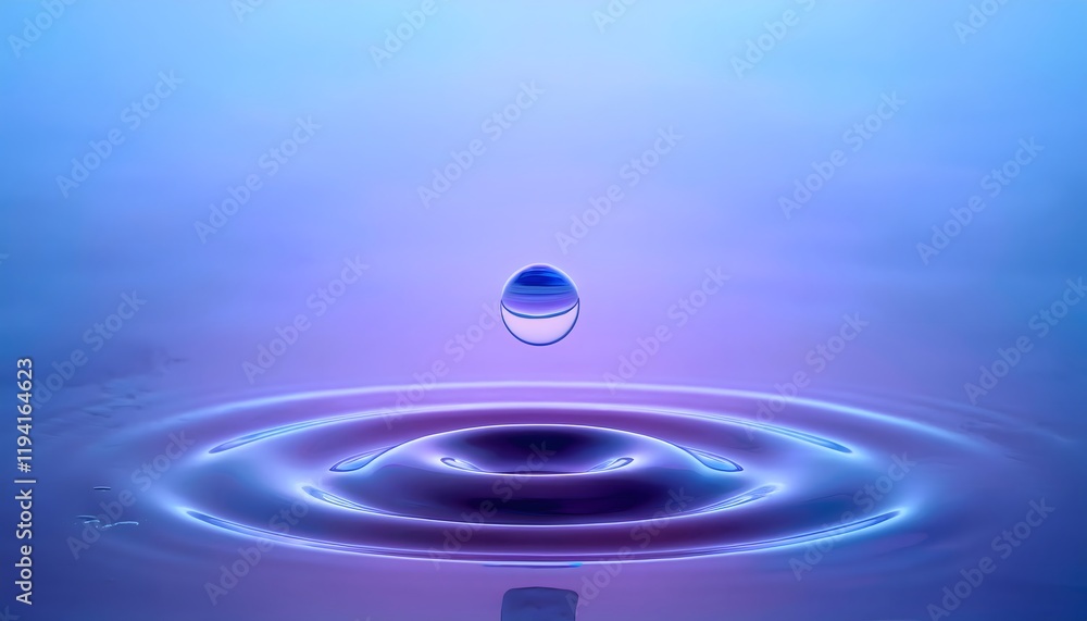 Goal of life, growth and, motivation concept: Water droplet creating ripples on a calm pond, small actions grow impact. Goal of life, growth and, motivation concept: Water droplet creating ripples on a calm pond, small actions grow impact.