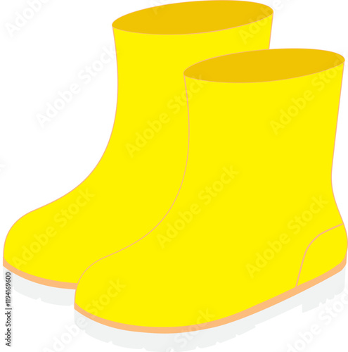 rainy season  rain boots must have item
레인부츠 필수 아이템 일러스트 이미지 Vector illustration