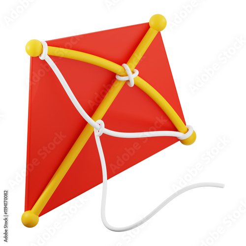 3d Kite Flying icon. Perfect for summer, outdoor, flying, adventure, recreation, fun themes