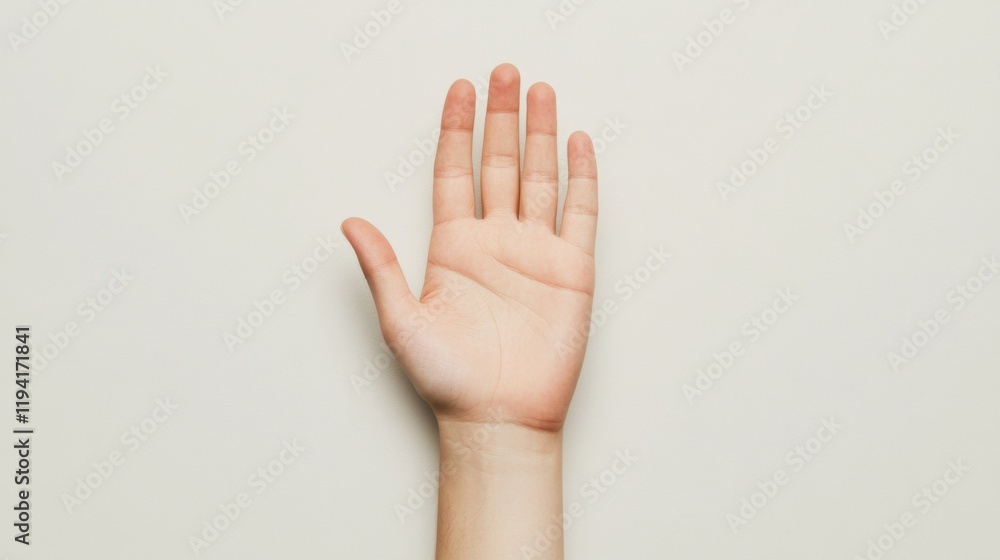 Open palm hand on white background. Open palm hand on white background.