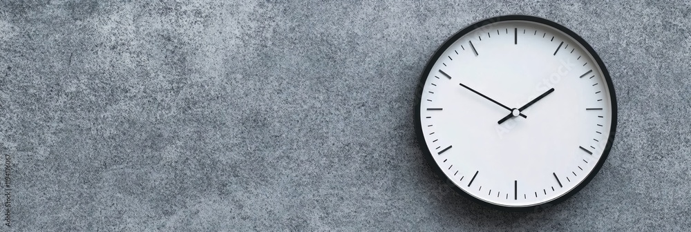 custom made wallpaper toronto digitalModern Minimalist Wall Clock on Grey Concrete Background Time Management Concept