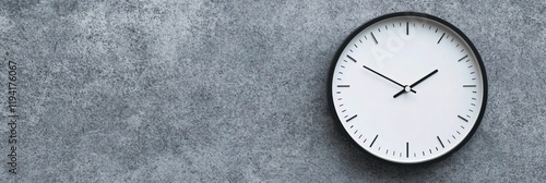 Wallpaper Mural Modern Minimalist Wall Clock on Grey Concrete Background Time Management Concept Torontodigital.ca