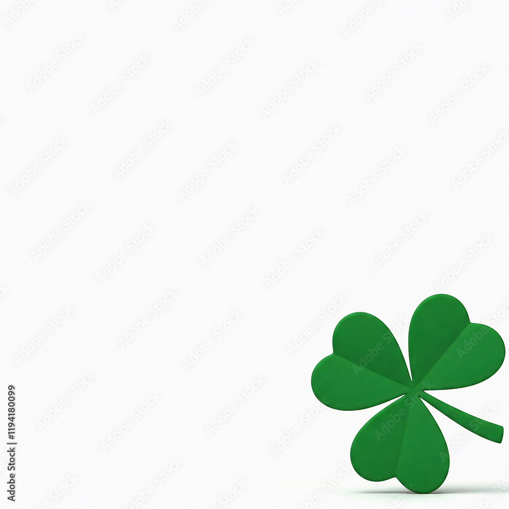 Green clover leaf on white background with copy space for your text Green clover leaf on white background with copy space for your text
