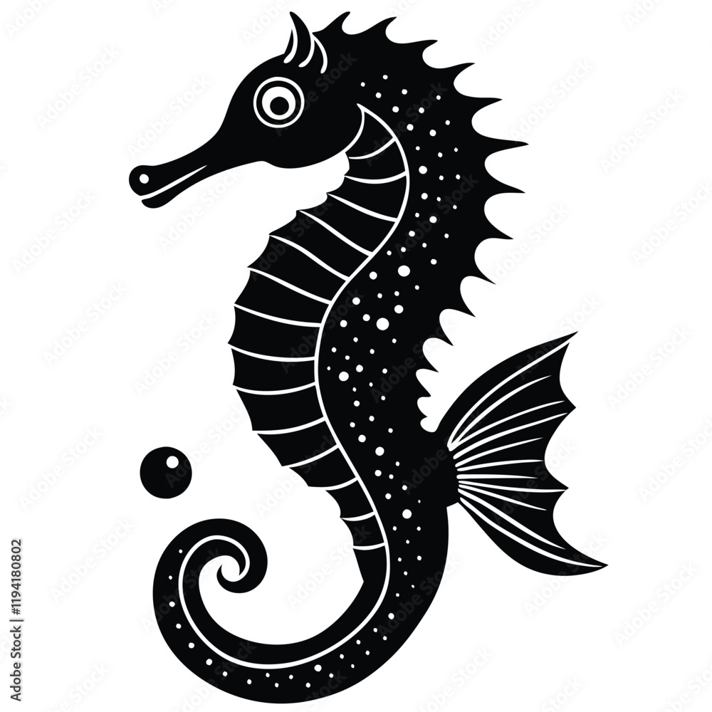 Obraz premium seahorse floating upright