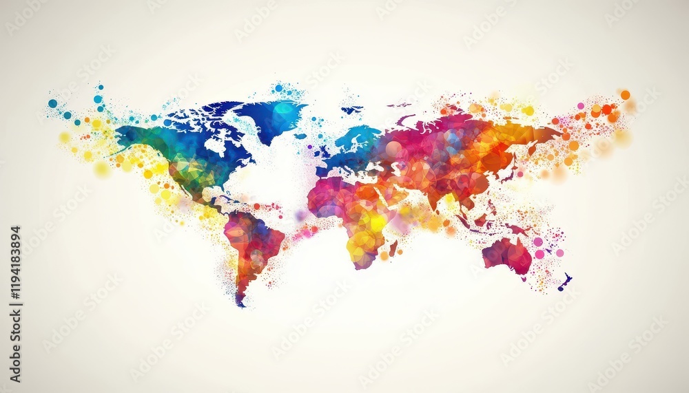 Fototapeta premium Stylized world trade routes merging into a digital hub concept, Economy, Spending globalization