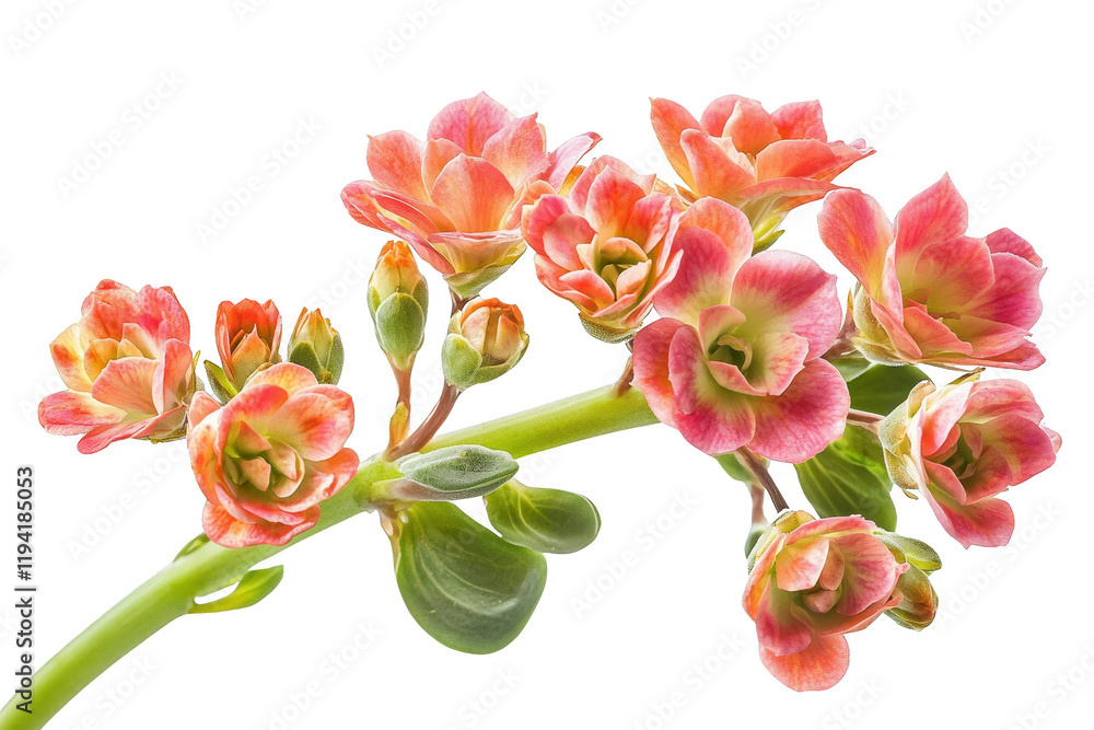 Delicate Pink and Green Succulent Flowers on a Minimalist Background Delicate Pink and Green Succulent Flowers on a Minimalist Background