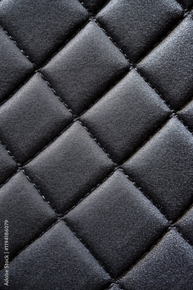 Fototapeta premium Elegant Black Quilted Leather Texture Background Design