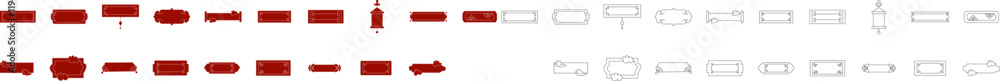 Elegant horizontal Chinese shape banner featuring traditional red, intricate patterns, and decorative, evoking a festive and cultural atmosphere. Elegant horizontal Chinese shape banner featuring traditional red, intricate patterns, and decorative, evoking a festive and cultural atmosphere.