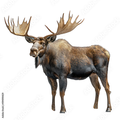 Wallpaper Mural A realistic illustration of a moose with large antlers. Torontodigital.ca