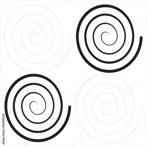 Swirl material of uniform width Vector illustration.