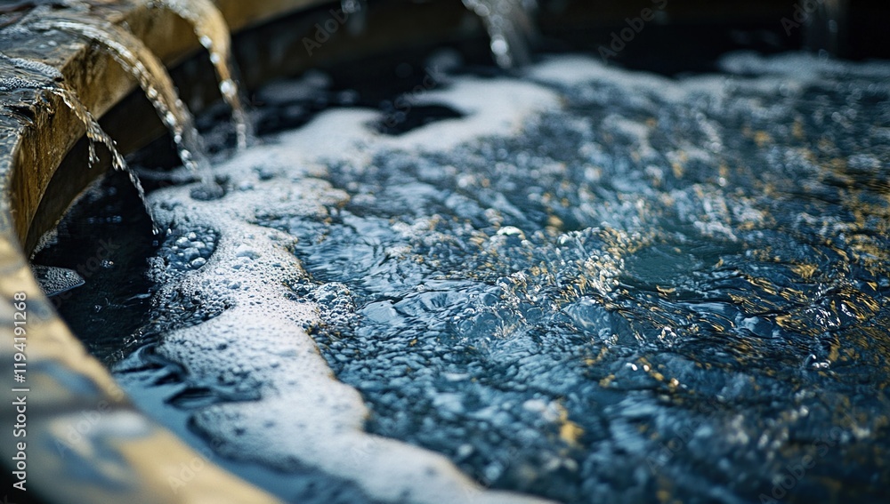 Water Flows into Basin Creating Bubbles and Texture: Serene Relaxation Water Flows into Basin Creating Bubbles and Texture: Serene Relaxation