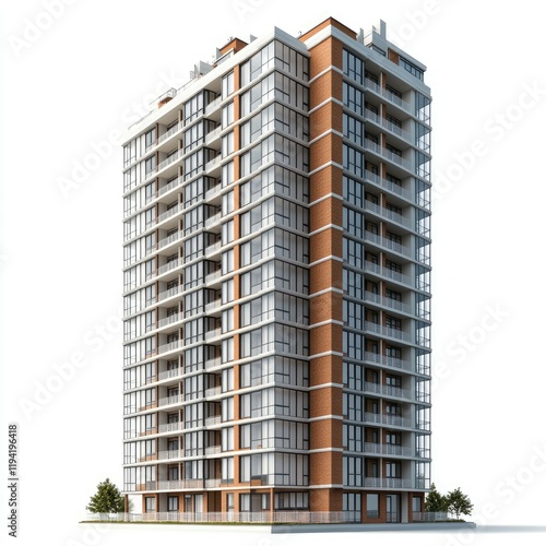 Modern Highrise Apartment Building: Luxury Residential Complex in the City