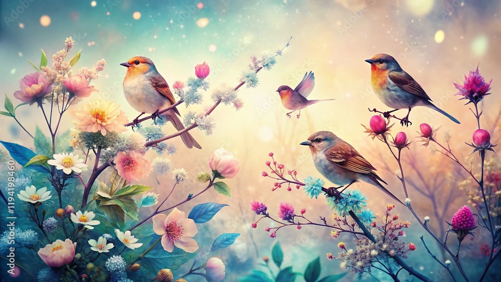 Double Exposure: Cute Bird Names, Whimsical Avian Portraits Double Exposure: Cute Bird Names, Whimsical Avian Portraits