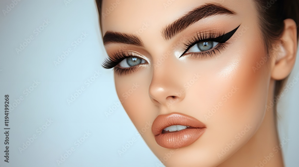 Fototapeta premium Woman with flawless winged eyeliner