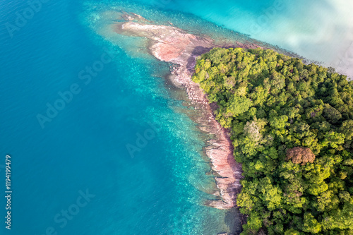 Tropical beach with blue sky Koh Kood or Koh Kut Thailand. photo