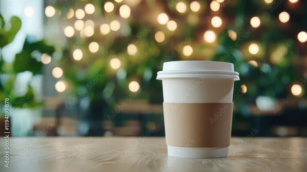 Cozy coffee cup against a blurred bokeh backdrop Cozy coffee cup against a blurred bokeh backdrop