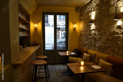 Charming Parisian Cafe Interior Design photo