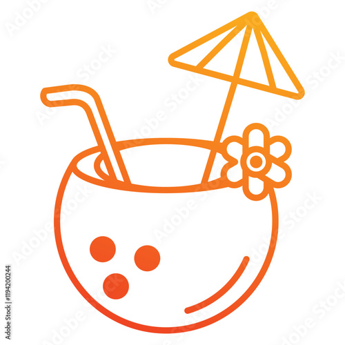 coconut drink icon element for design