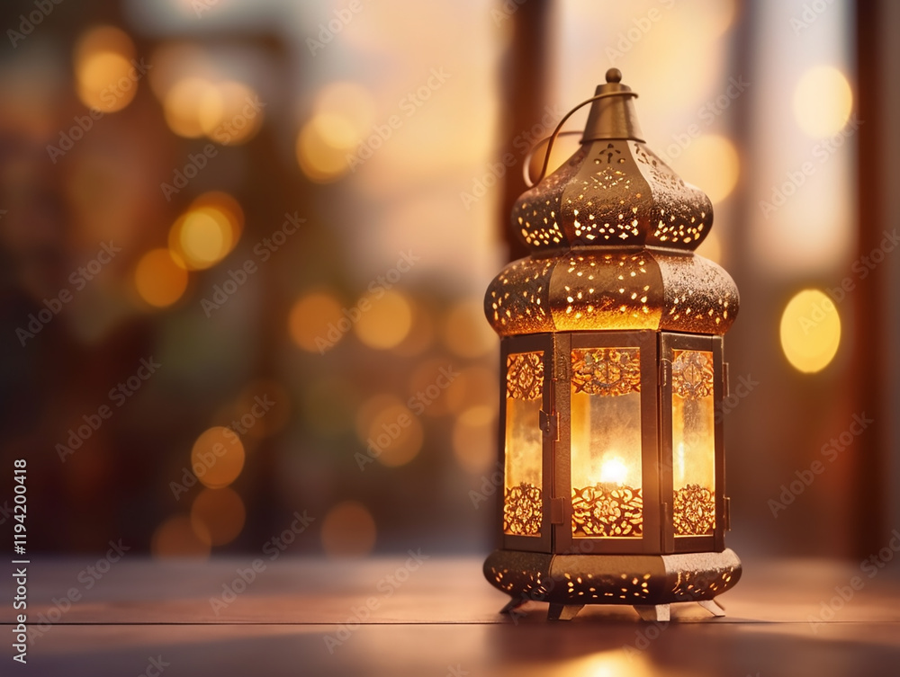 old fashioned lantern on wall Islamic background.
old fashioned lantern on wall Islamic background.