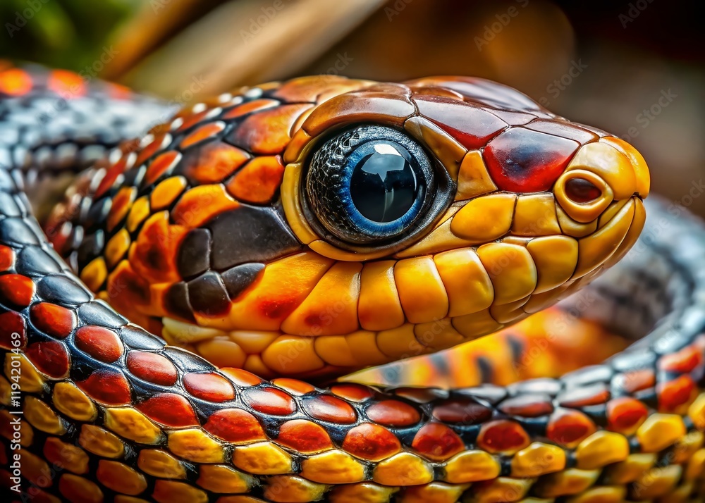 Eastern Fox Snake Macro Portrait: Striking Scales & Eyes, Wildlife Photography Eastern Fox Snake Macro Portrait: Striking Scales & Eyes, Wildlife Photography